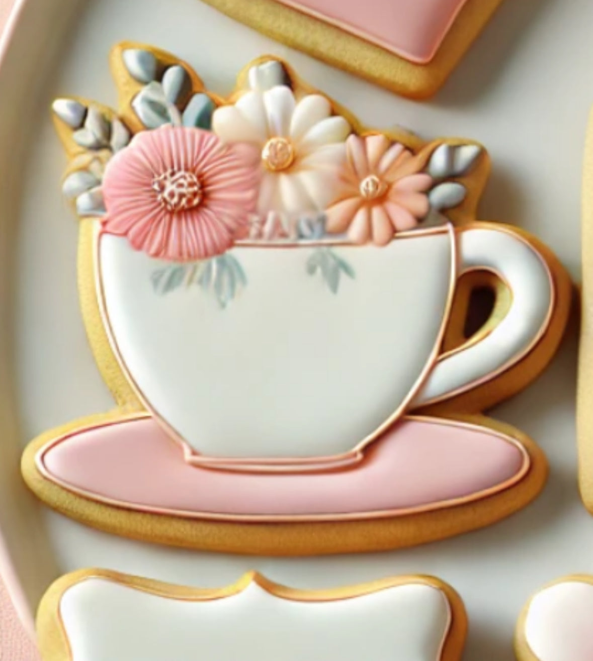 Tea and floral cookie cutters