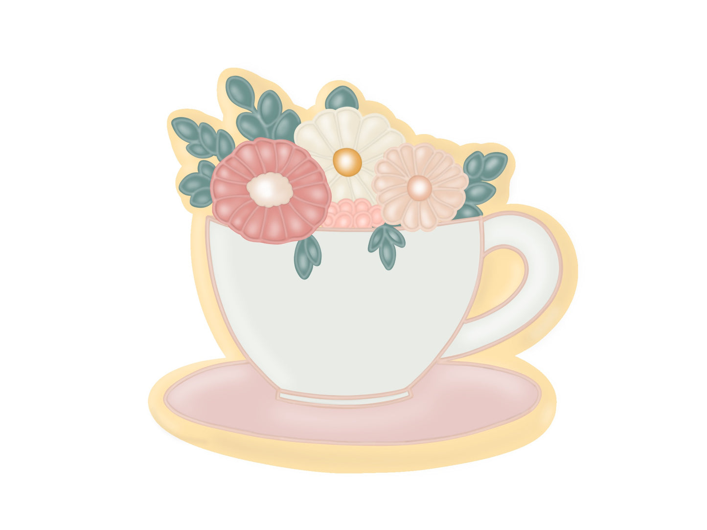 Tea and floral cookie cutters