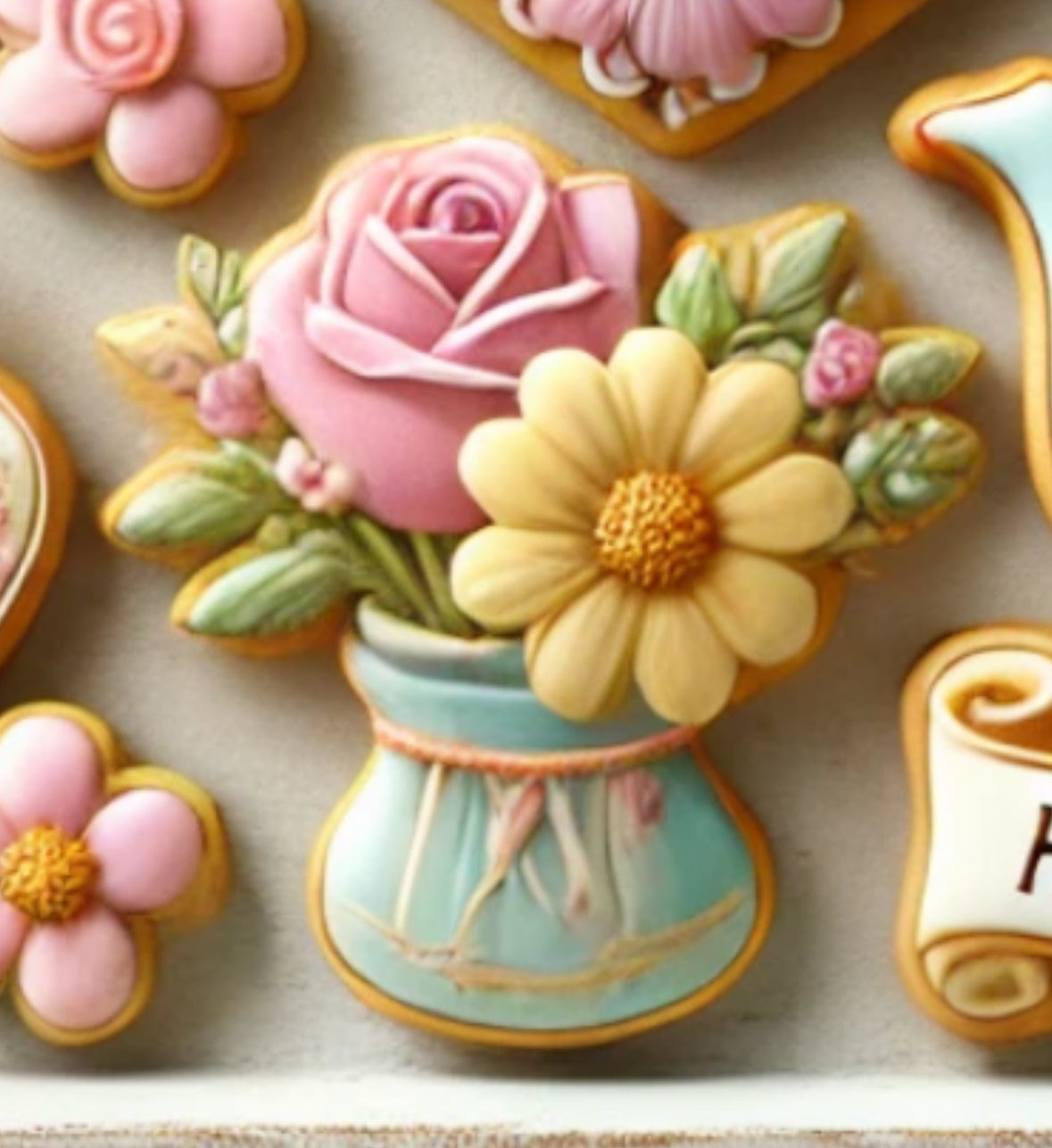 Tea and floral cookie cutters
